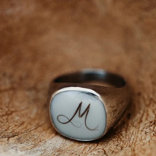 Entity Great silver ring - mother's milk or baby hair ring