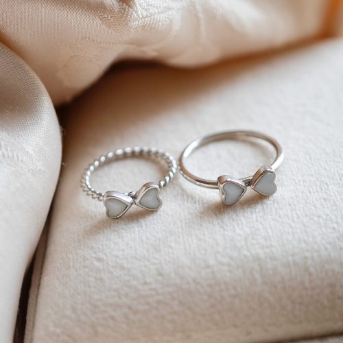 LittleHeart - golden tiniest heart ring with breast milk or baby hair