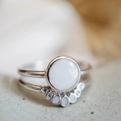Chi-Chi Threesome Silver Breast Milk or Baby Hair Ring
