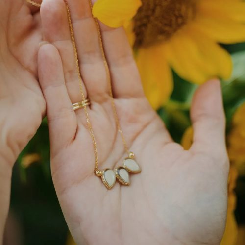 Triplet hármas csepp 14k arany anyatejes-babahajas medál