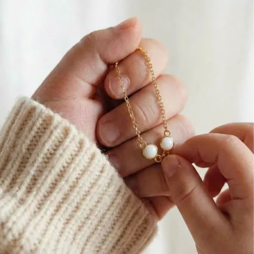  Testvérkör 14k - dupla kör alakú arany köztes nyakék medál - anyatejjel vagy babahajjal