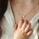  Testvérkör 925 - dupla kör alakú arany köztes nyakék medál - anyatejjel vagy babahajjal