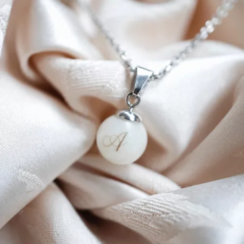 Charm Bubble A - Arany anyatejes vagy babahajas gömb gyöngy medál, függő, Charm