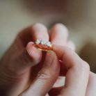 Heart Droplet Two Golden - Heart-shaped golden mother's milk or baby hair ring