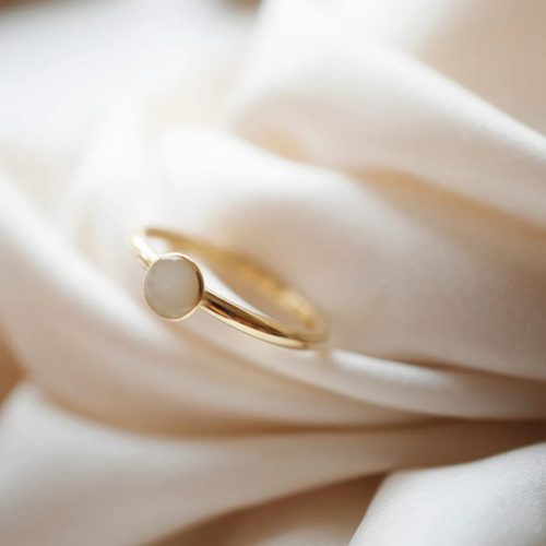 Capsule of Love 14k gold ring - breast milk or baby hair