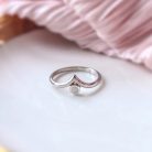 Chi-Chi Chevron - Silver chevron ring - breast milk or baby hair