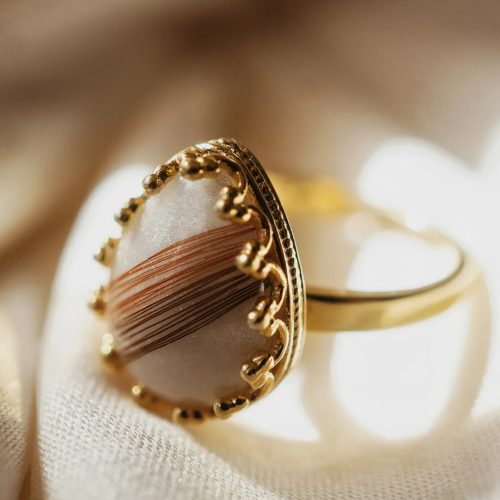 Fenséges Fantasize - koronás ezüst gyűrű választható formával - anyatejes vagy babahajas gyűrű