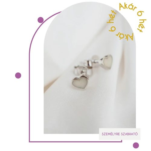 Heart Droplet Three - Heart-shaped silver earrings in several styles - with breast milk or baby hair