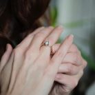 DROPLET - silver ring with stone in the shape of a drop - mother's milk or baby hair