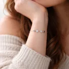 Tiny Heart - 5mm Szív - ezüst köztes karkötő anyatejjel vagy babahajjal