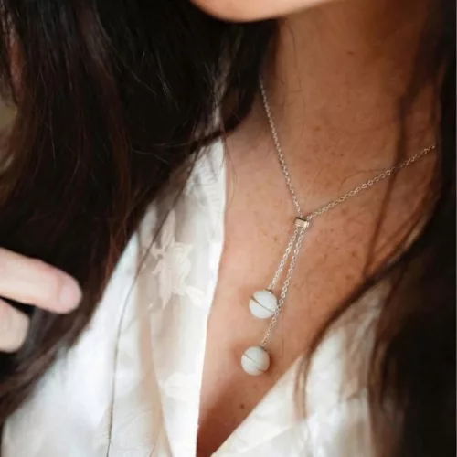 Ketten - 14k arany nyakék anyatejes vagy babahajas gyöngyökkel 