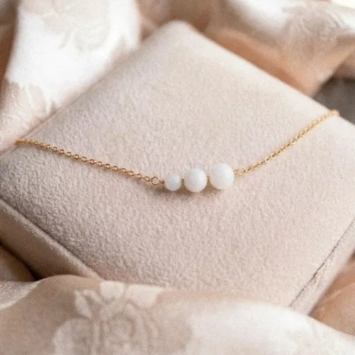 Anyafonál - ezüst köztes gyöngy karkötő anyatejjel vagy babahajjal