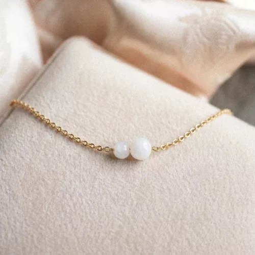 Anyafonál - ezüst köztes gyöngy karkötő anyatejjel vagy babahajjal