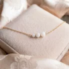 Anyafonál - ezüst köztes gyöngy karkötő anyatejjel vagy babahajjal