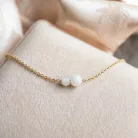 Anyafonál - ezüst köztes gyöngy karkötő anyatejjel vagy babahajjal