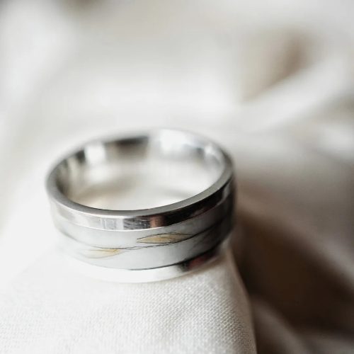 Heart Trip - polished steel mother's milk or baby hair ring - 4mm or 8mm not adjustable