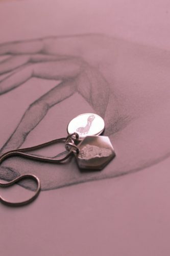 STAMP PRINT CHI-CHI medál ezüst talplenyomat vagy kézlenyomatos medál ezüst 