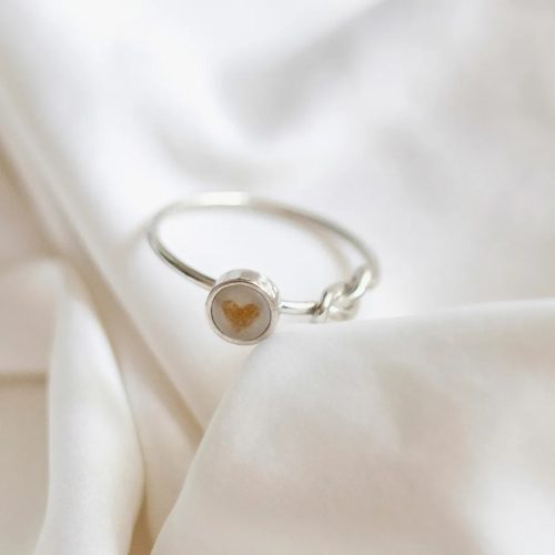 Knot - knotted mother's milk or baby hair ring - fixed size