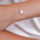 Heart Droplet One - Heart-shaped silver bracelet with breast milk or baby hair