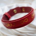 Leanis engraved natural leather bracelet free of breast milk and baby hair