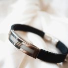 Tale of THE Novelty - Polished steel bracelet with breast milk or hair inlay