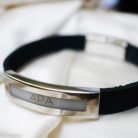 Tale of THE Novelty - Polished steel bracelet with breast milk or hair inlay