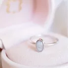 Oval Ovális ezüst gyűrű - anyatejes vagy babahajas gyűrű
