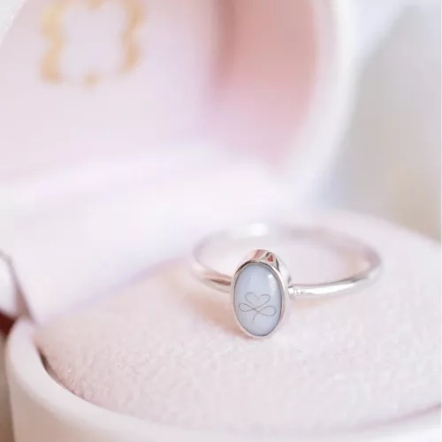 Oval 14k arany gyűrű - anyatejes vagy babahajas gyűrű