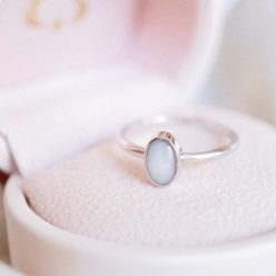 Oval Ovális ezüst gyűrű - anyatejes vagy babahajas gyűrű