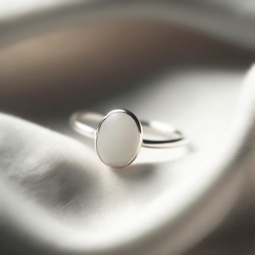 Oval ezüst gyűrű - anyatejes vagy babahajas gyűrű