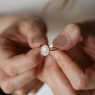 Oval Ovális ezüst gyűrű - anyatejes vagy babahajas gyűrű