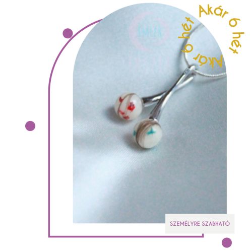 Pair - Double mother's milk or baby hair pearl pendant