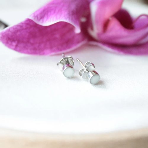 Capsule of Love circle - earrings with mother's milk or baby hair in 925 silver sockets
