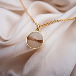   Surround - Round 925 silver pendant with mother's milk or baby hair