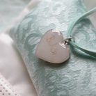 Heart Droplet One - Heart-shaped silver pendant with breast milk or baby hair