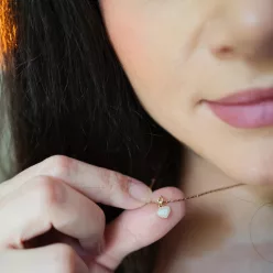   Tiny Heart - 5mm Szív - arany függő medál anyatejjel vagy babahajjal